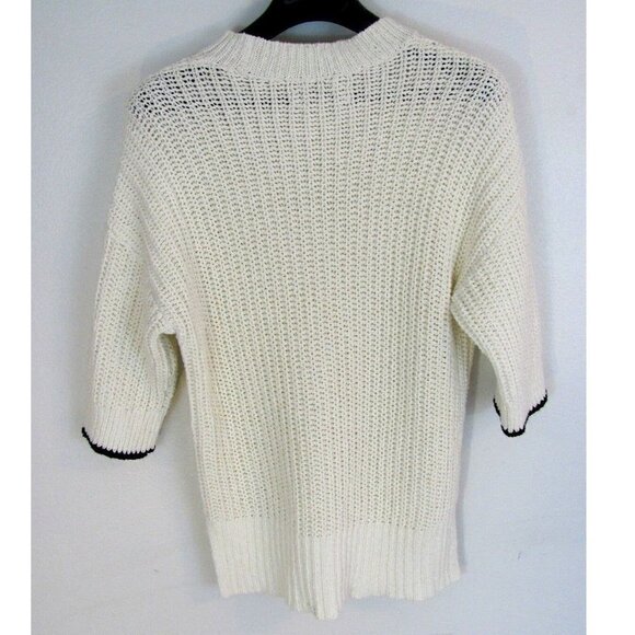 Ann Taylor LOFT Women's Sweater Size S Cotton Tunic 100% Cotton 1/2 Sleeve EUC - Picture 2 of 4